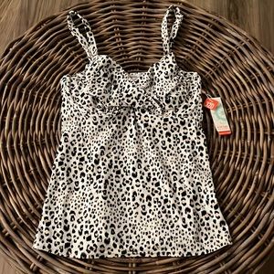 Swim Systems Feline Crossroads Tankini Top,32D,NWT
